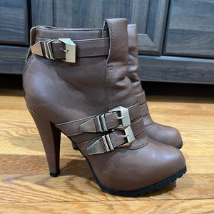 Brown Heeled Booties